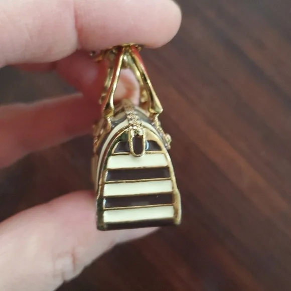 Henri Bendel striped Speedy satchel key fob - Picture 9 of 9